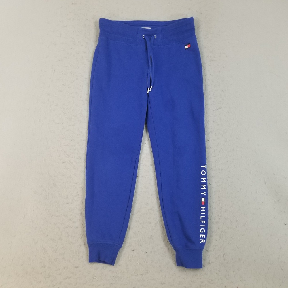 Tommy Hilfiger Sport Joggers Men S Blue Fleece Logo Sweatpants Drawstring Sport